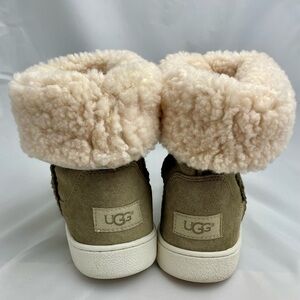UGG Women’s Mika Classic Sneaker Suede Shearling Boots, Taupe, 8.5